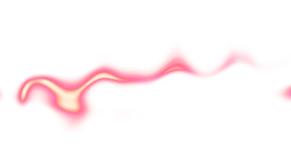 Curved pink light streak on transparent background for bright designs