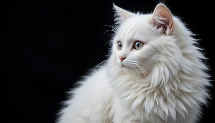 Obraz premium Bright-Eyed White Feline