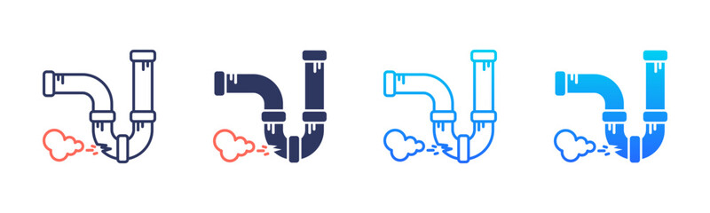 Corroded Pipes Icon Pack In Multiple Styles