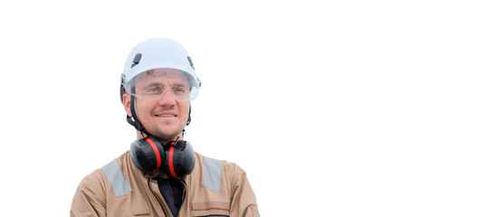 Smiling Confident Project Manager Engineer With PPE On