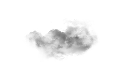 Single cloud isolated on transparent background for compositing and design work