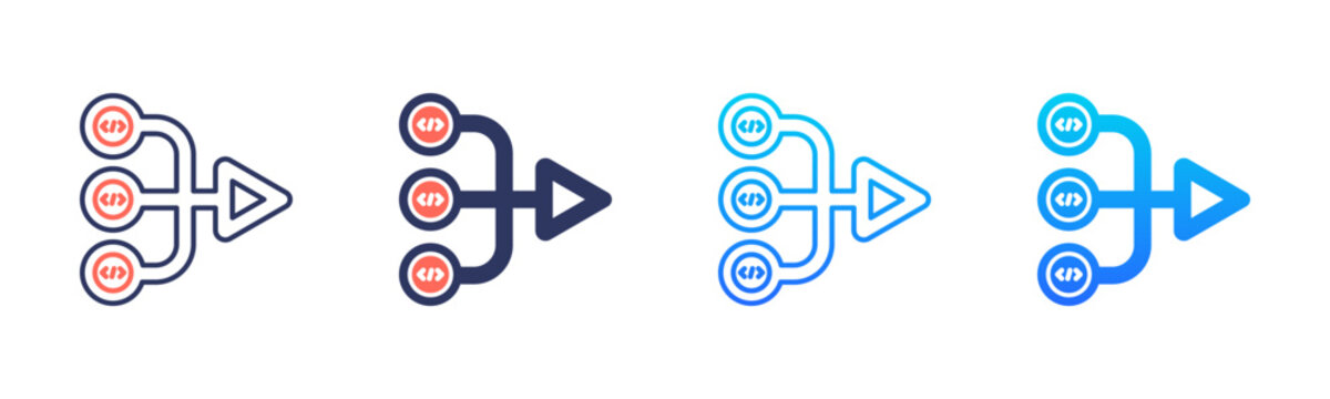Code Merge Icon Pack In Multiple Styles