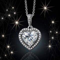 "Luxury Heart Diamond Necklace – Sparkling Elegance and Timeless Romance"

