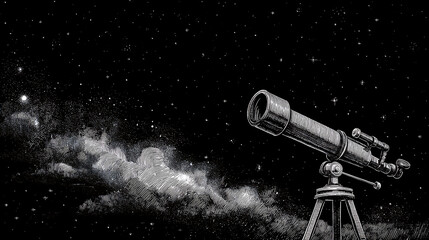  A telescope peering into the mysterious universe, representing exploration of the mind 