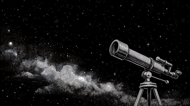  A telescope peering into the mysterious universe, representing exploration of the mind 