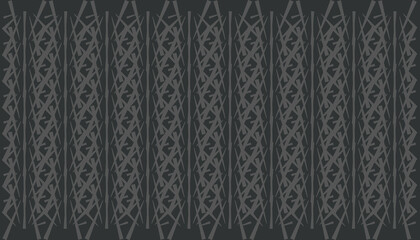 Seamless Abstract Woven Line Geometric Pattern in Dark Gray Monochromatic Tones