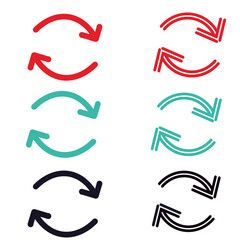 Set of 6 Refresh and Reload Arrows in Two Styles and Three Colors