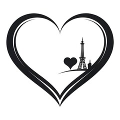 Paris Heart Silhouette

