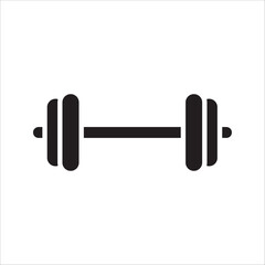 A solid black silhouette icon in the shape of a simple dumbbell or barbell, representing fitness, weightlifting, strength training, or gym elements, vector graphics.