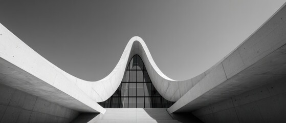 Obraz premium Modern architectural building with elegant curves transparent background