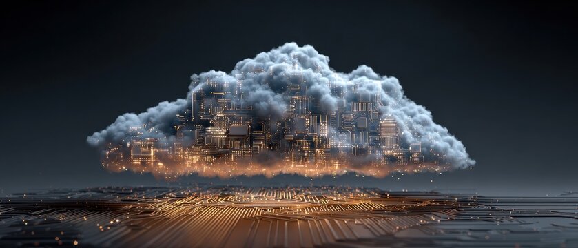 Cloud computing concept illustration abstract circuit board design