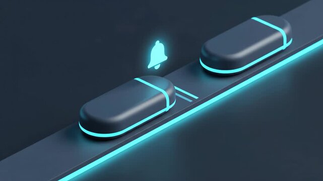 Two-capsule timeline breathes once; front expands then relaxes as a tiny bell cue pulses and fades