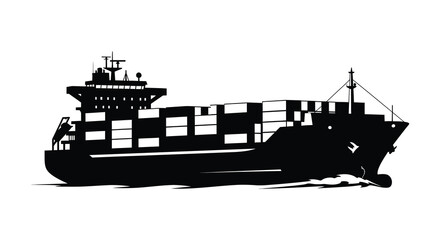 Obraz premium cargo ship silhouette