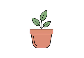 Potted Plant Illustration A Symbol of Growth and Nurturing.