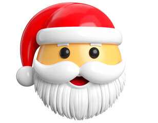  Minimal Santa Claus Emoji Icon with Simple Line Art, Flat Vector Style, isolated,And transparent the background.