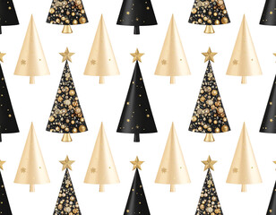  Hand-Drawn Christmas Tree Pattern with Colorful Doodles, Playful Watercolor Style, isolated.,And transparent the background.
