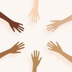 different human skin tone unity concept background