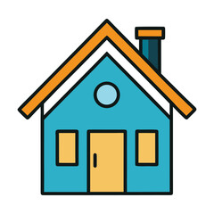 A simple house icon featuring a triangular roof, square base, and chimney symbolizes home, safety, and comfort—perfect for real estate, housing apps, or design projects.
