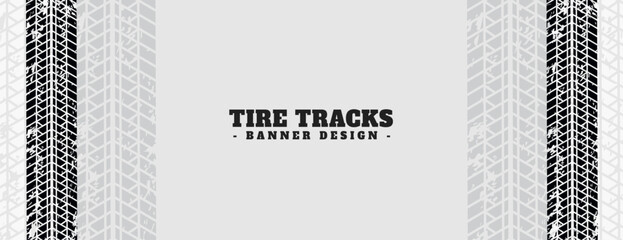 Naklejka premium abstract dirty tire trace mark banner in brush stroke style