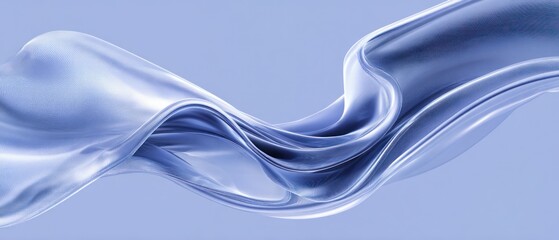 Abstract flowing fabric with soft light reflections on a transparent background