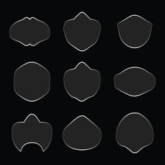 Collection of nine abstract shapes with unique outlines and smooth edges on a