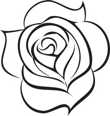 Single Line Rose Sketch — Smooth Curve Design