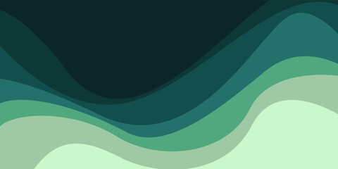 Multi layers blue color texture 3D papercut layers in gradient vector banner. Abstract paper cut art background design for website template. Topography map concept or smooth origami paper cut