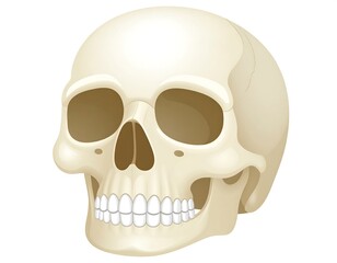 Obraz premium A detailed, digitally rendered illustration of a human skull