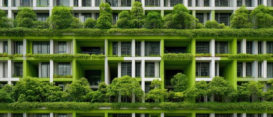 Modern architecture with greenery integrated into building design