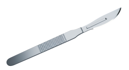 Sharp surgical scalpel ready for precise medical procedure in operating room or science lab environment