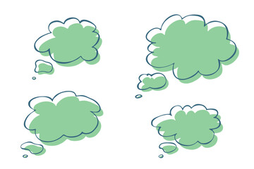 Set of hand drawn speech bubble Blank empty message box Textbox frame for banners, price tags, stickers, design