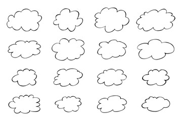 Set of hand drawn speech bubble Blank empty message box Textbox frame for banners, price tags, stickers, design