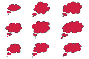 Set of hand drawn speech bubble Blank empty message box Textbox frame for banners, price tags, stickers, design