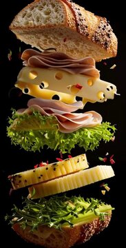 Deconstructed Sandwich with Pineapple Flying Ingredients