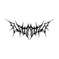 Abstract black gothic logo design with sharp spiky edges and intricate details on a white background