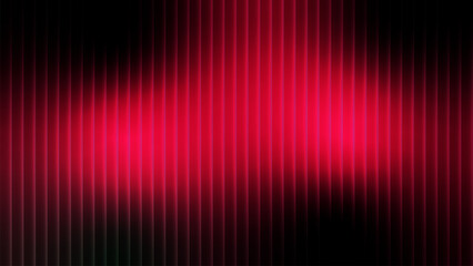 Neon Vertical Stripes, Glass ripple texture with gradient background Black, Red. Elegant red velvet theater curtain backdrop with dynamic striped lines and gradient lighting for a digital stage design