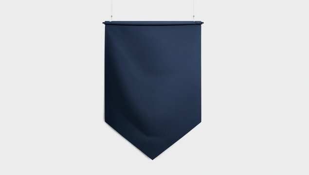 Black dovetail pennant flag mockup isolated on white background 