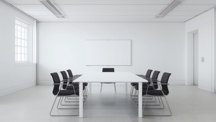 Fototapeta premium Empty conference room with blackboard