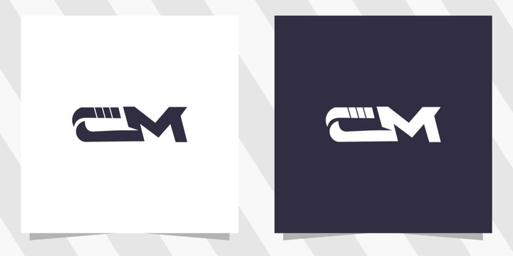letter cm mc logo design vector