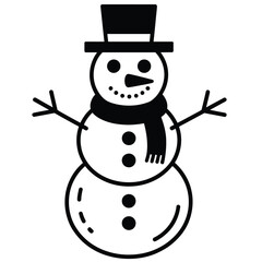 Charming Snowman Icon Illustration for Winter and Holiday Season Celebrations a Festive Design Element for Christmas and New Year Projects