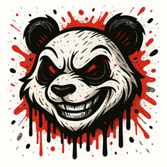 Vandal Panda Mascot — Red & Black Graffiti Vector
