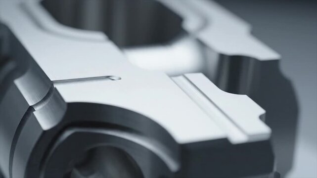 Precision Machined Metal Component Close-Up Industrial Manufacturing.