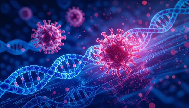 Infection and genetic research threat: a microscopic virus attacking DNA