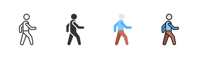 Walking Man Icon Pack In Multiple Styles