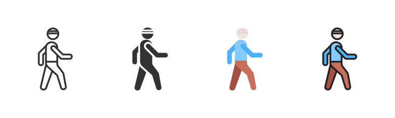 Walking Man Icon Pack In Multiple Styles