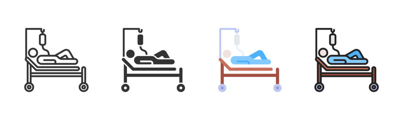 Hospital Bed Icon Pack In Multiple Styles