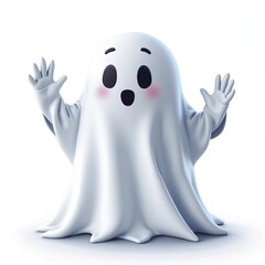 3D Happy Ghost with Hat