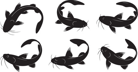 catfish silhouette design with white background
