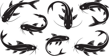 catfish silhouette design with white background