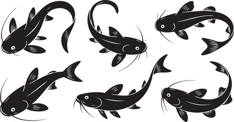 catfish silhouette design with white background